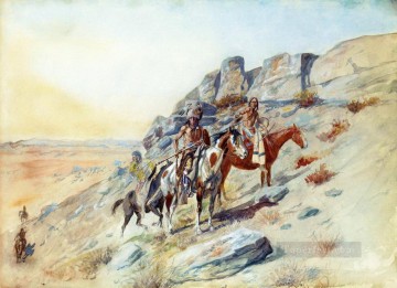 Amerikanischer Indianer Werke - Sichtung des Feindes Charles Marion Russell Indianer